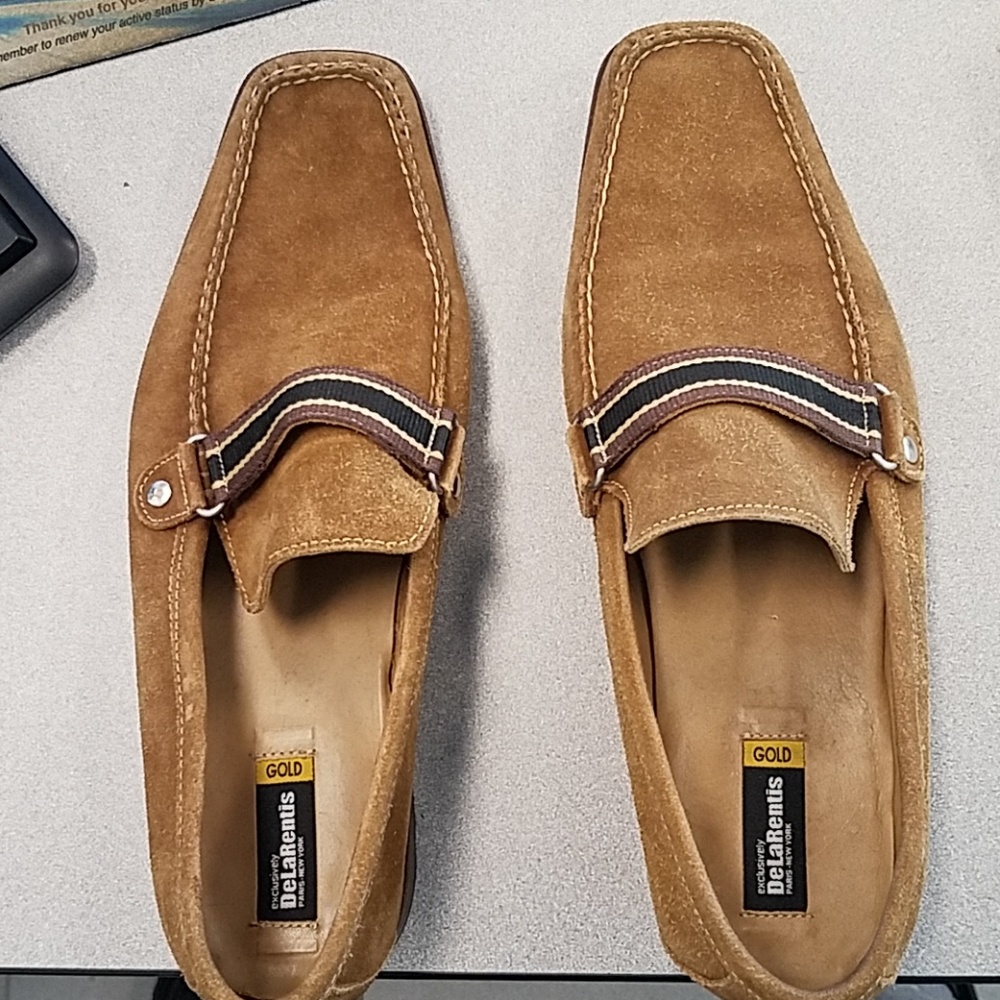 Men's Gold Italian leather loafers